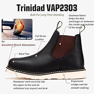 Amazon.com | ROCKROOSTER Trinidad Steel Toe Chelsea Boots